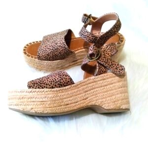 Universal Thread Women's Espadrille Animal Print Platform Sandals Size 7.5